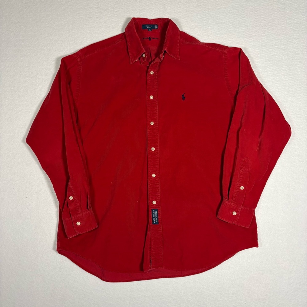 Ralph Lauren Men’s Red Corduroy button up shirt #preppy #classic #T0062